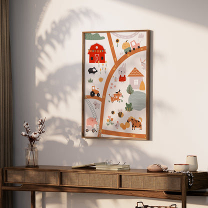Premium Poster of Kids Farm Adventure Animals and Vehicles Posters