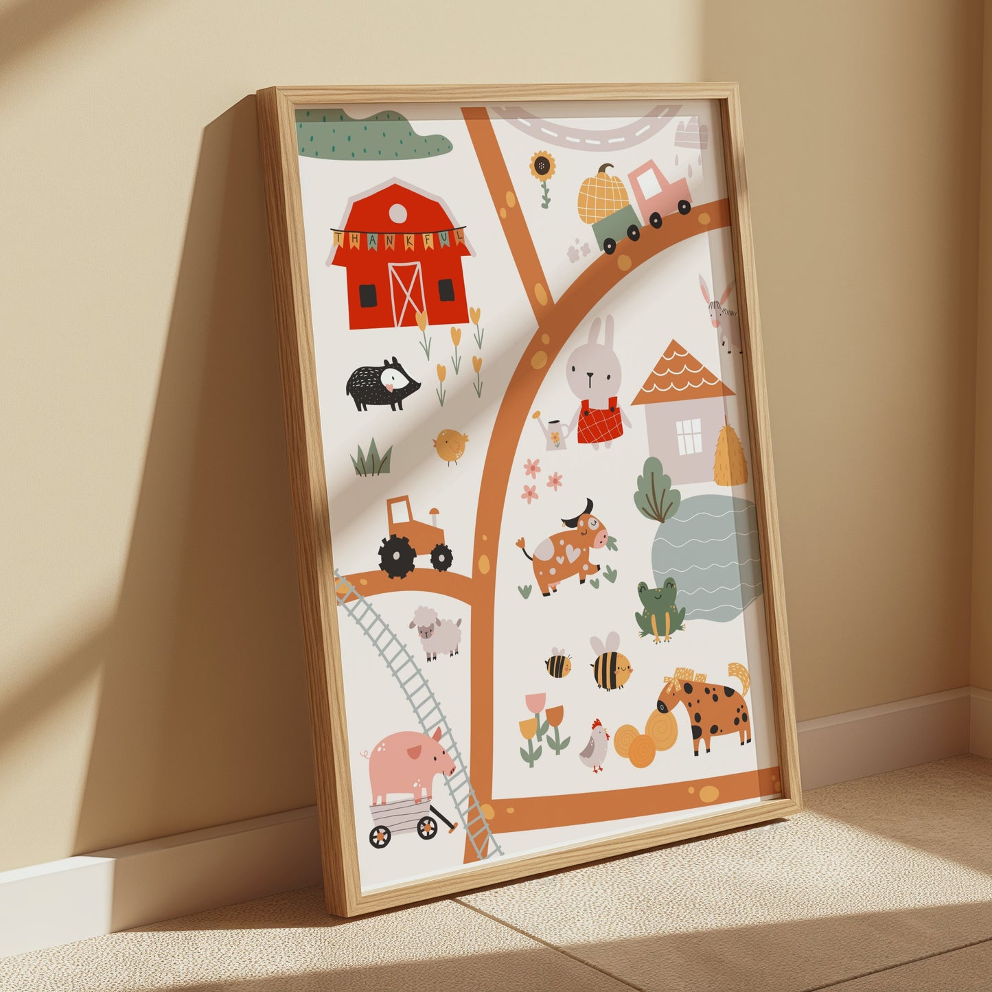 Premium Poster of Kids Farm Adventure Animals and Vehicles Posters