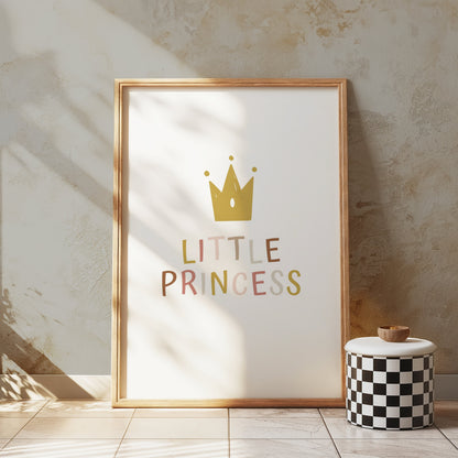 Premium Poster of Kids Room Decor Little Princess Crown Art Posters