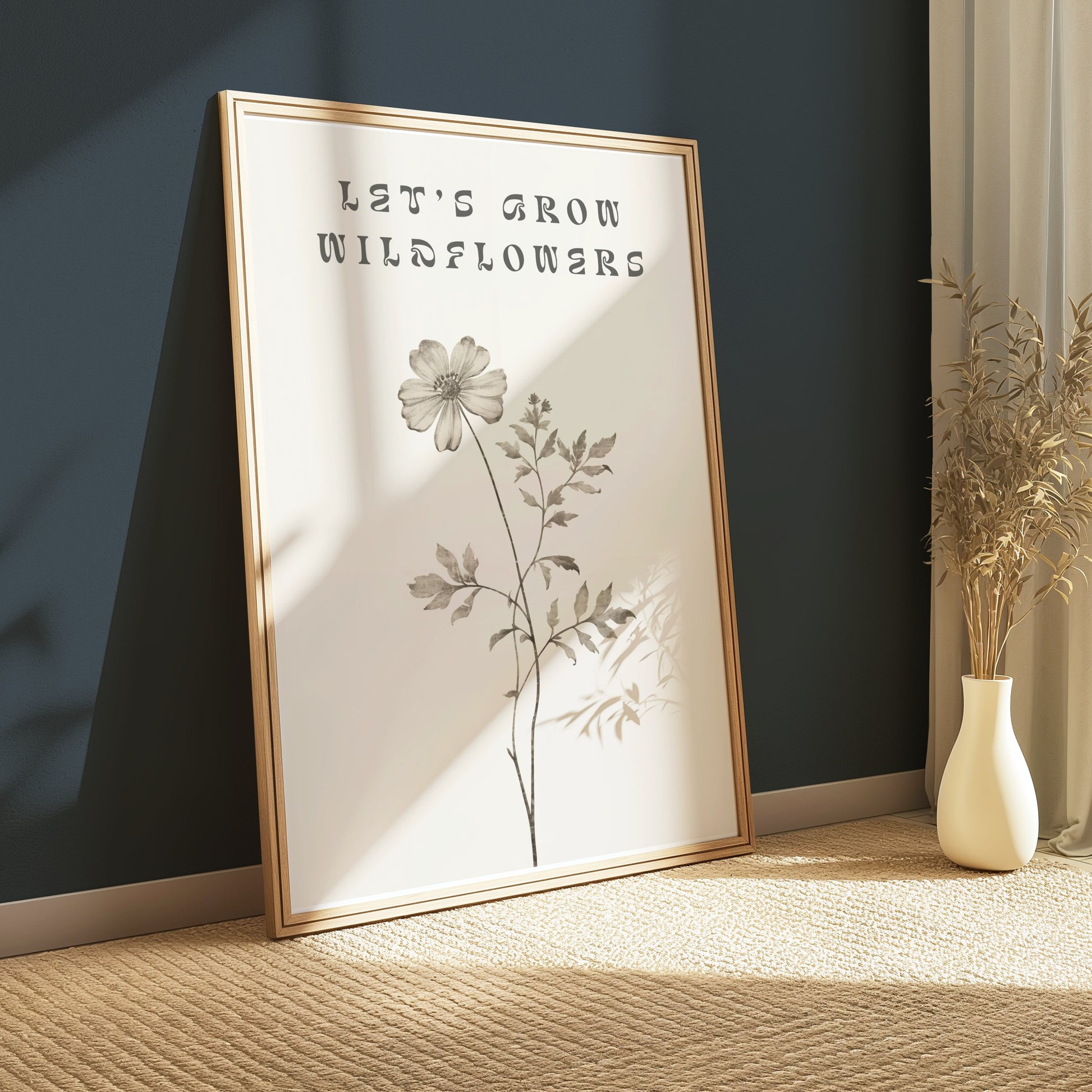 Premium Poster of Let's Grow Wildflowers Typography Art Posters