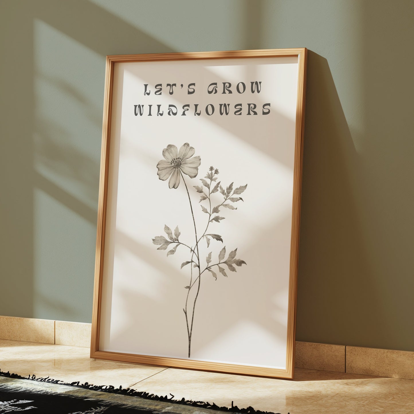 Premium Poster of Let's Grow Wildflowers Typography Art Posters