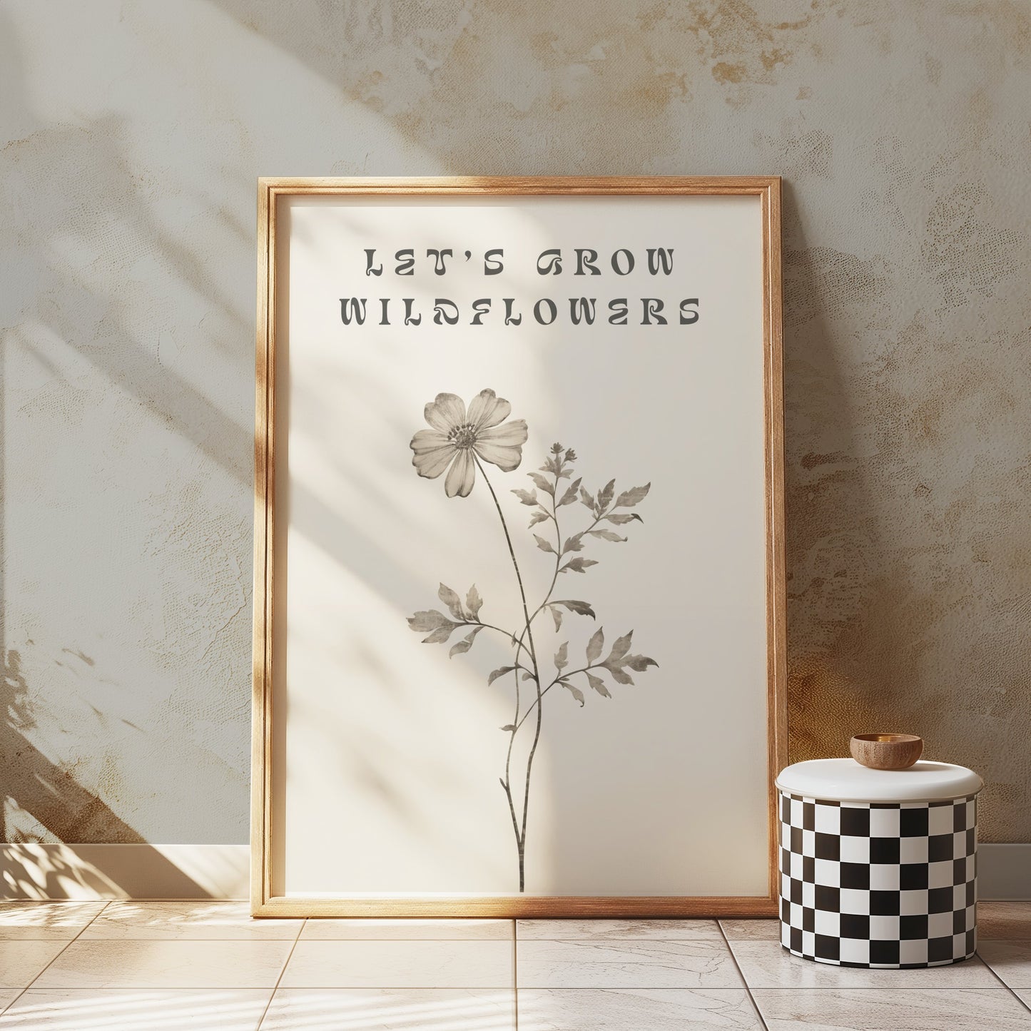 Premium Poster of Let's Grow Wildflowers Typography Art Posters