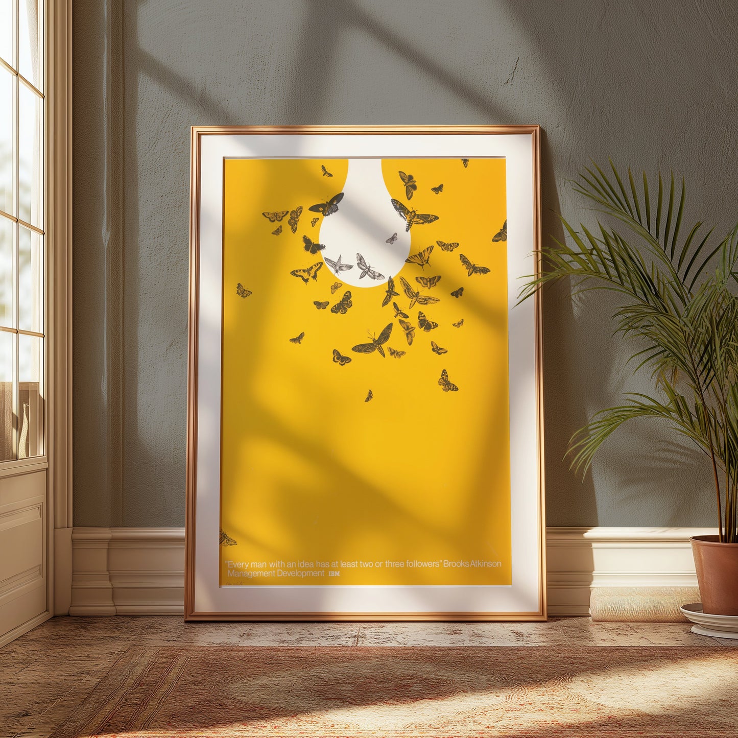 Premium Poster of Light Bulb with Butterflies Inspirational Quote Posters