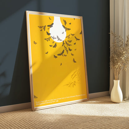 Premium Poster of Light Bulb with Butterflies Inspirational Quote Posters