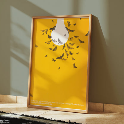 Premium Poster of Light Bulb with Butterflies Inspirational Quote Posters