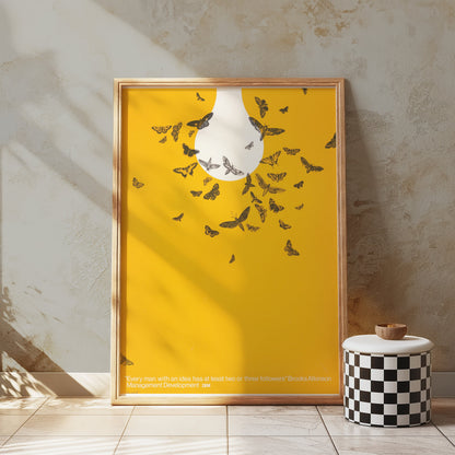 Premium Poster of Light Bulb with Butterflies Inspirational Quote Posters
