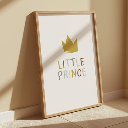 Premium Poster of Little Prince Crown Art Print for Children's Room Posters