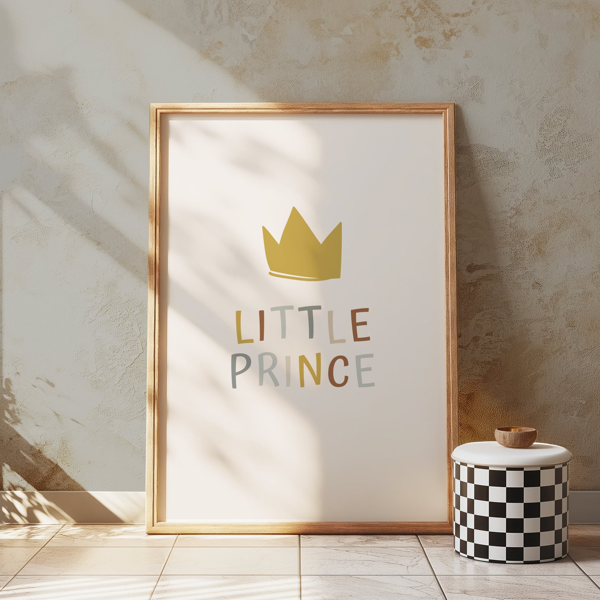 Premium Poster of Little Prince Crown Art Print for Children's Room Posters