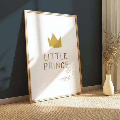 Premium Poster of Little Prince Minimalist Crown Nursery Wall Posters