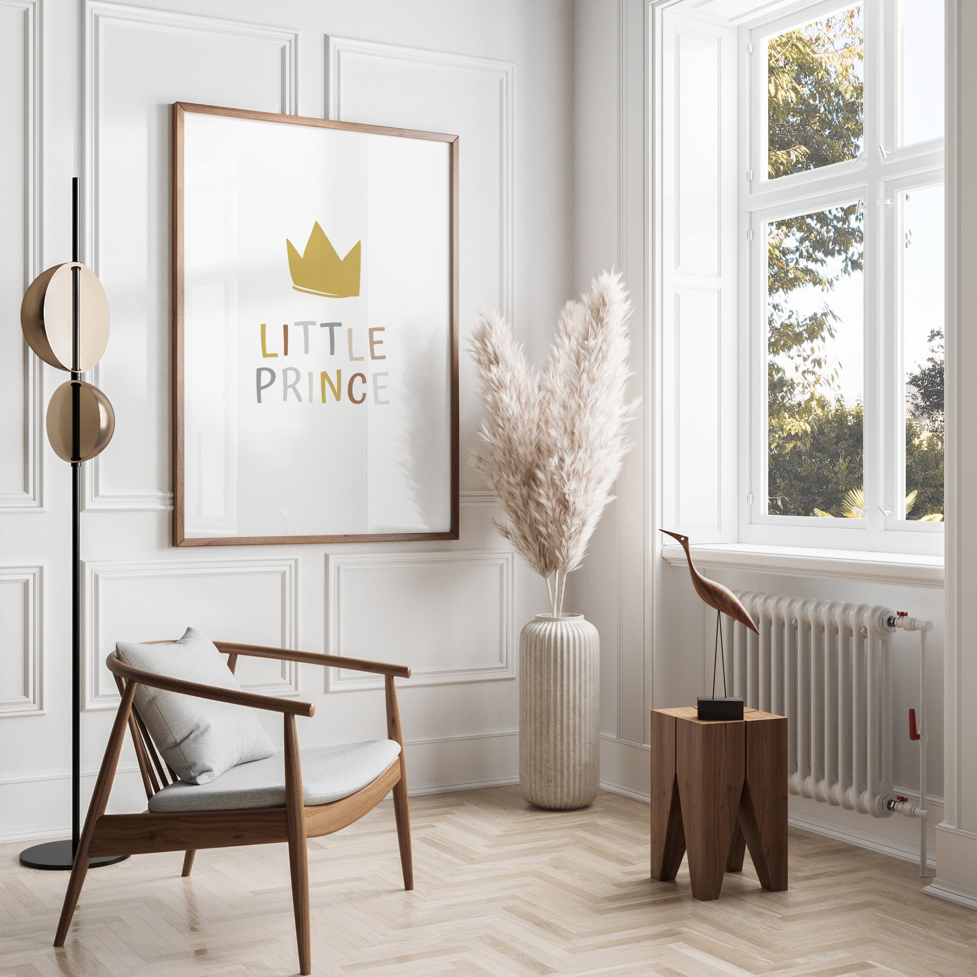 Premium Poster of Little Prince Minimalist Crown Nursery Wall Posters
