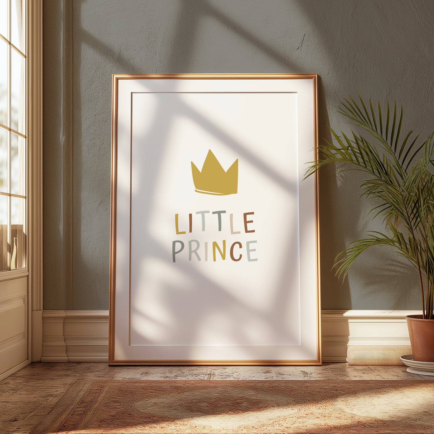 Premium Poster of Little Prince Minimalist Crown Nursery Wall Posters