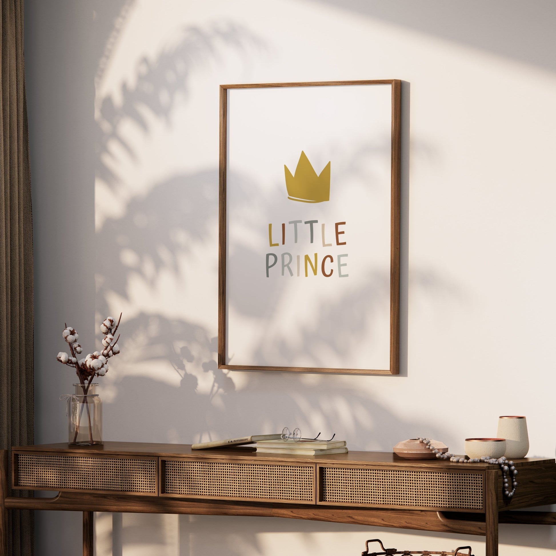 Premium Poster of Little Prince Minimalist Crown Nursery Wall Posters