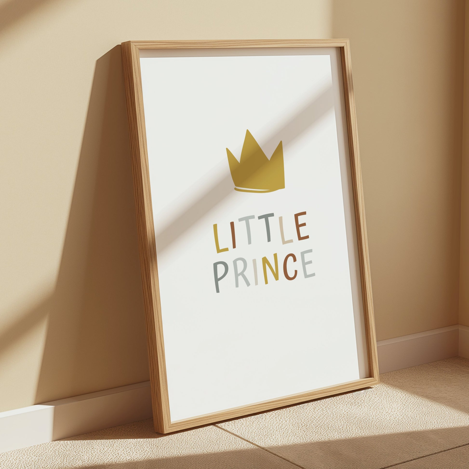 Premium Poster of Little Prince Minimalist Crown Nursery Wall Posters