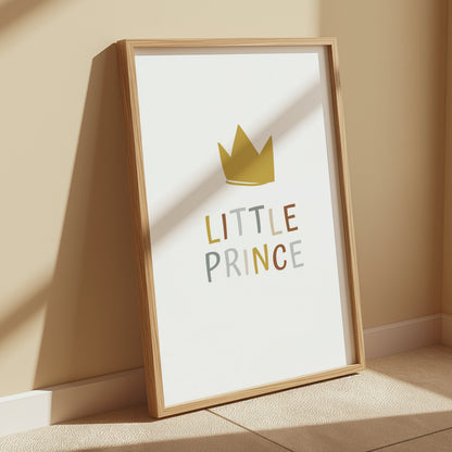 Premium Poster of Little Prince Minimalist Crown Nursery Wall Posters