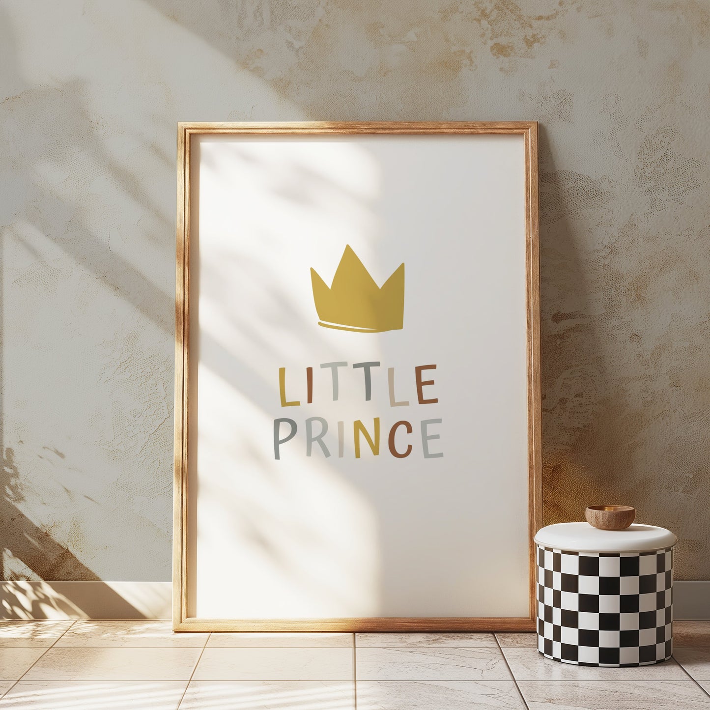 Premium Poster of Little Prince Minimalist Crown Nursery Wall Posters