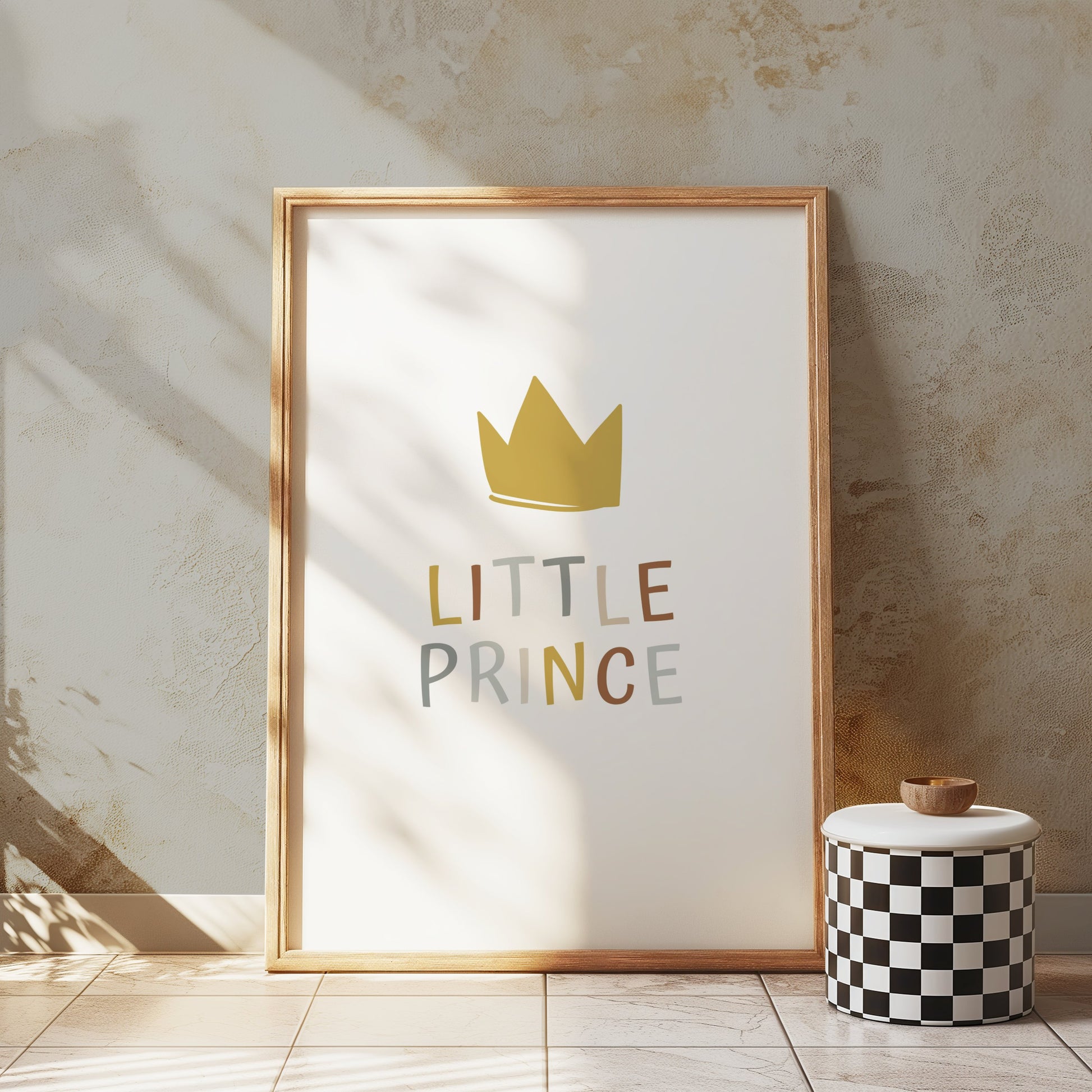Premium Poster of Little Prince Minimalist Crown Nursery Wall Posters