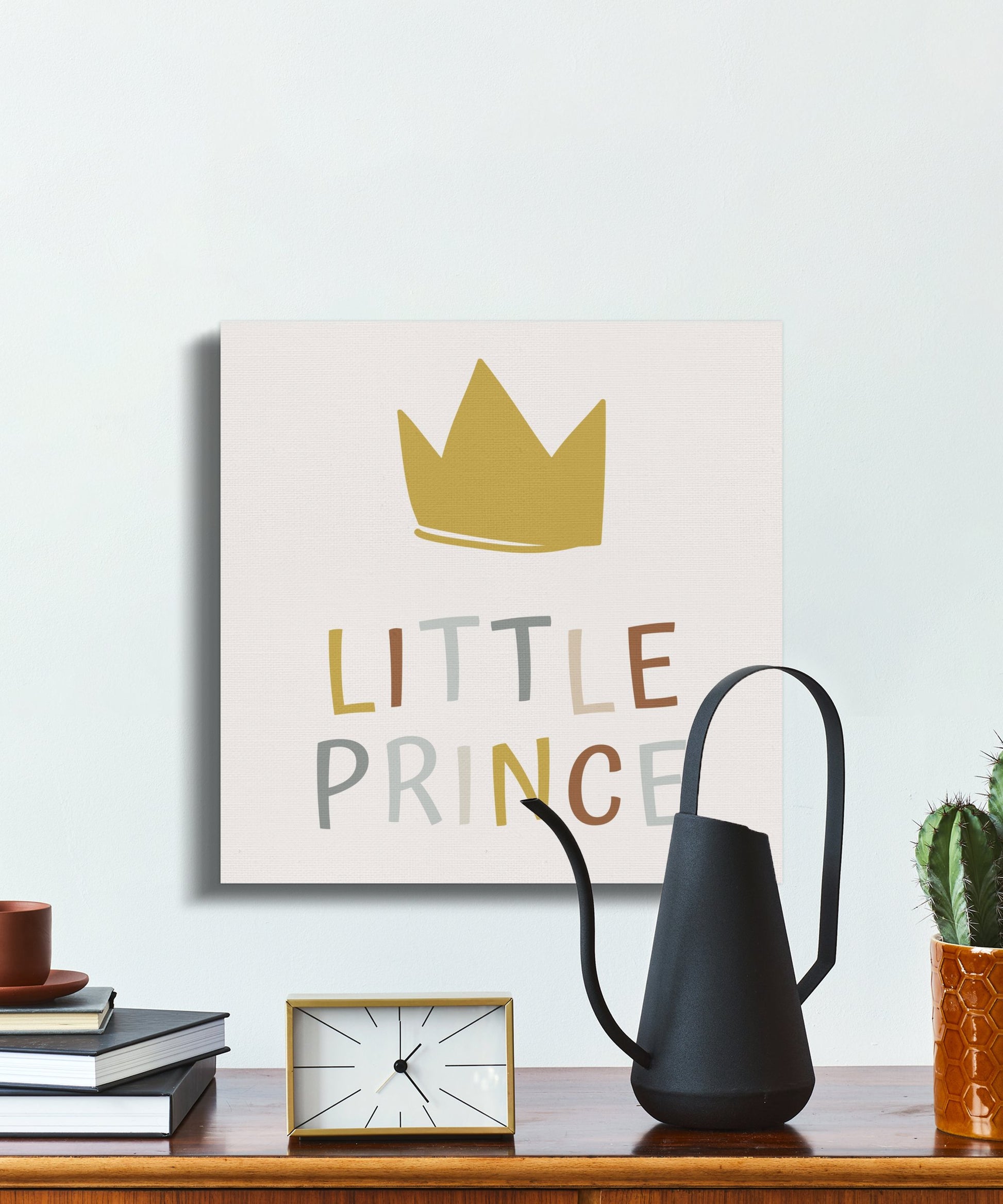 Premium Poster of Little Prince Nursery Wall Art Crown Design Canvas Wraps