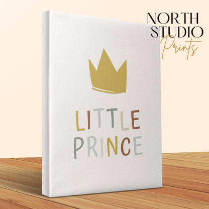 Premium Poster of Little Prince Nursery Wall Art Crown Design Canvas Wraps