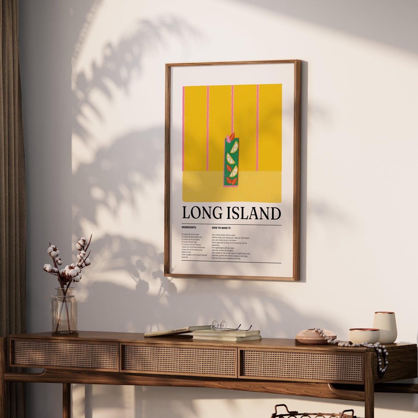 Premium Poster of Long Island Cocktail Recipe Art Print Posters