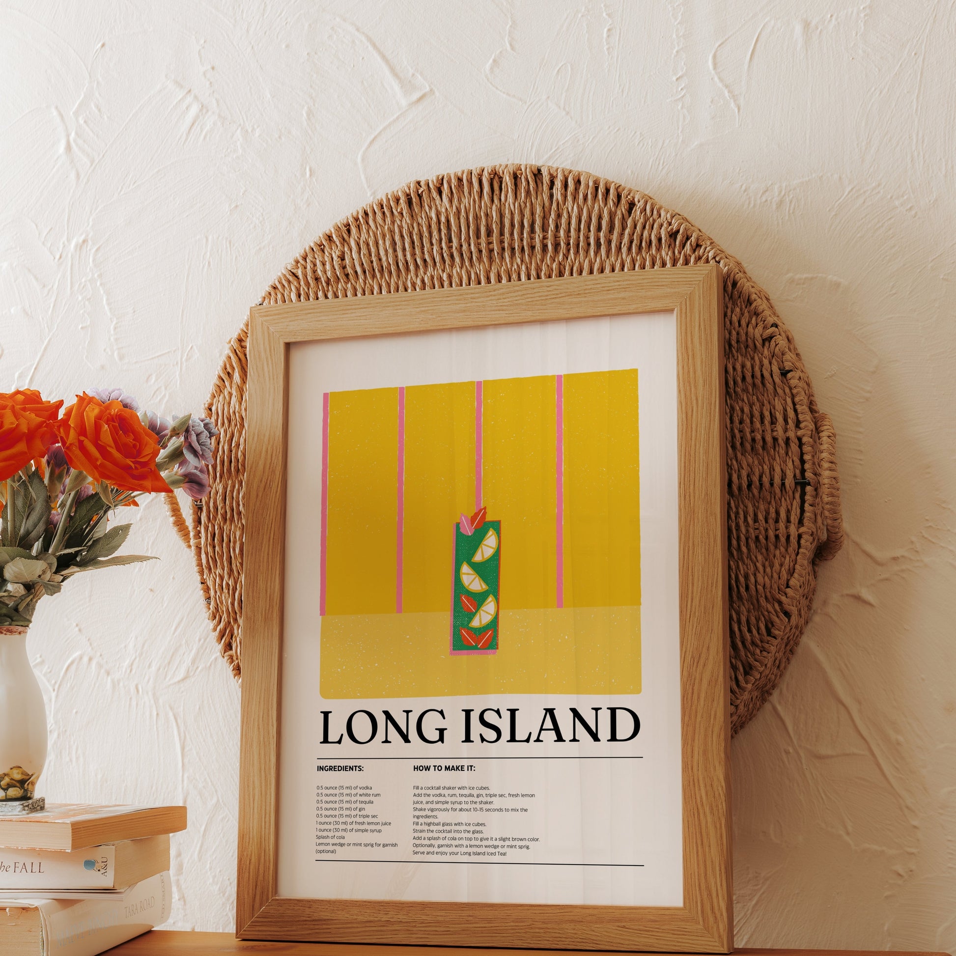 Premium Poster of Long Island Cocktail Recipe Art Print Posters
