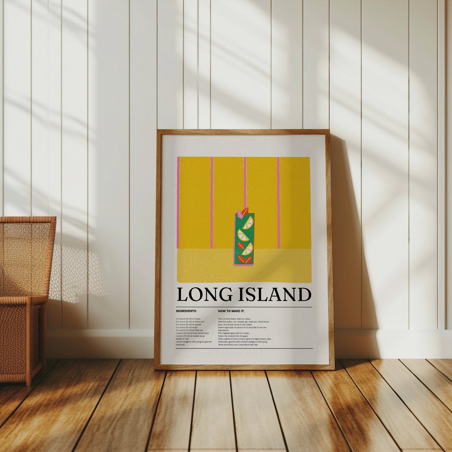 Premium Poster of Long Island Cocktail Recipe Kitchen Decor Posters