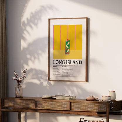 Premium Poster of Long Island Cocktail Recipe Kitchen Decor Posters