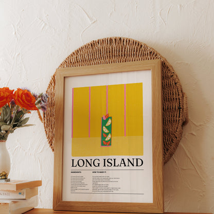 Premium Poster of Long Island Cocktail Recipe Kitchen Decor Posters