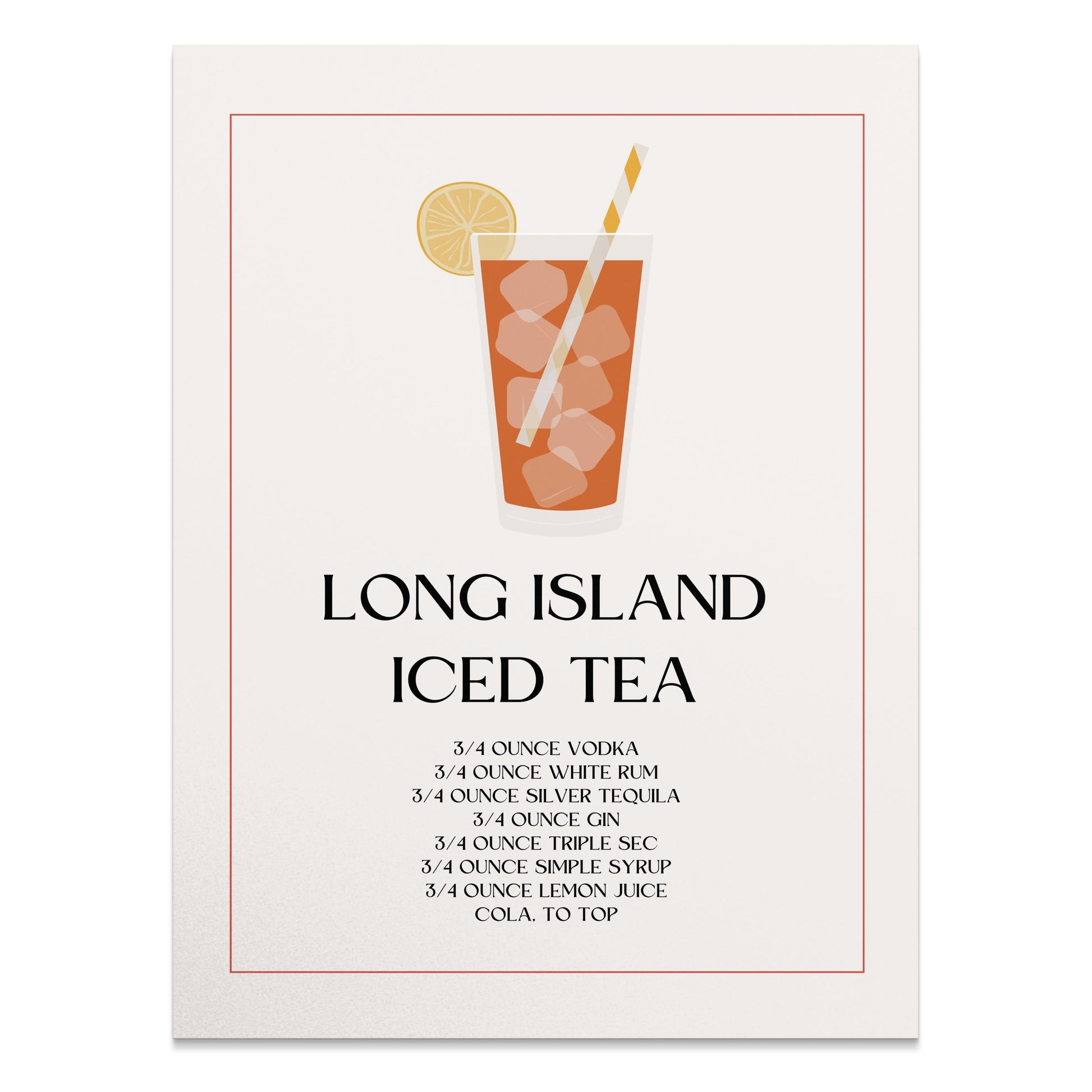 Premium Poster of Long Island Iced Tea Cocktails Art Print Posters
