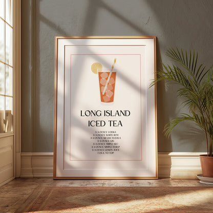 Premium Poster of Long Island Iced Tea Recipe Art Print Posters