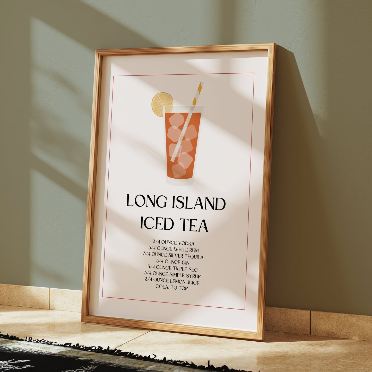 Premium Poster of Long Island Iced Tea Recipe Art Print Posters