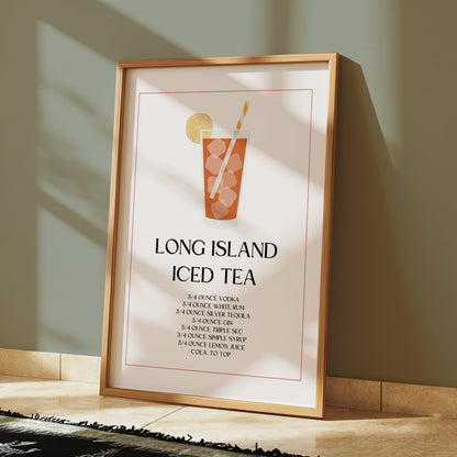 Premium Poster of Long Island Iced Tea Recipe Art Print Posters