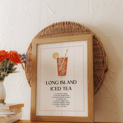 Premium Poster of Long Island Iced Tea Recipe Art Print Posters