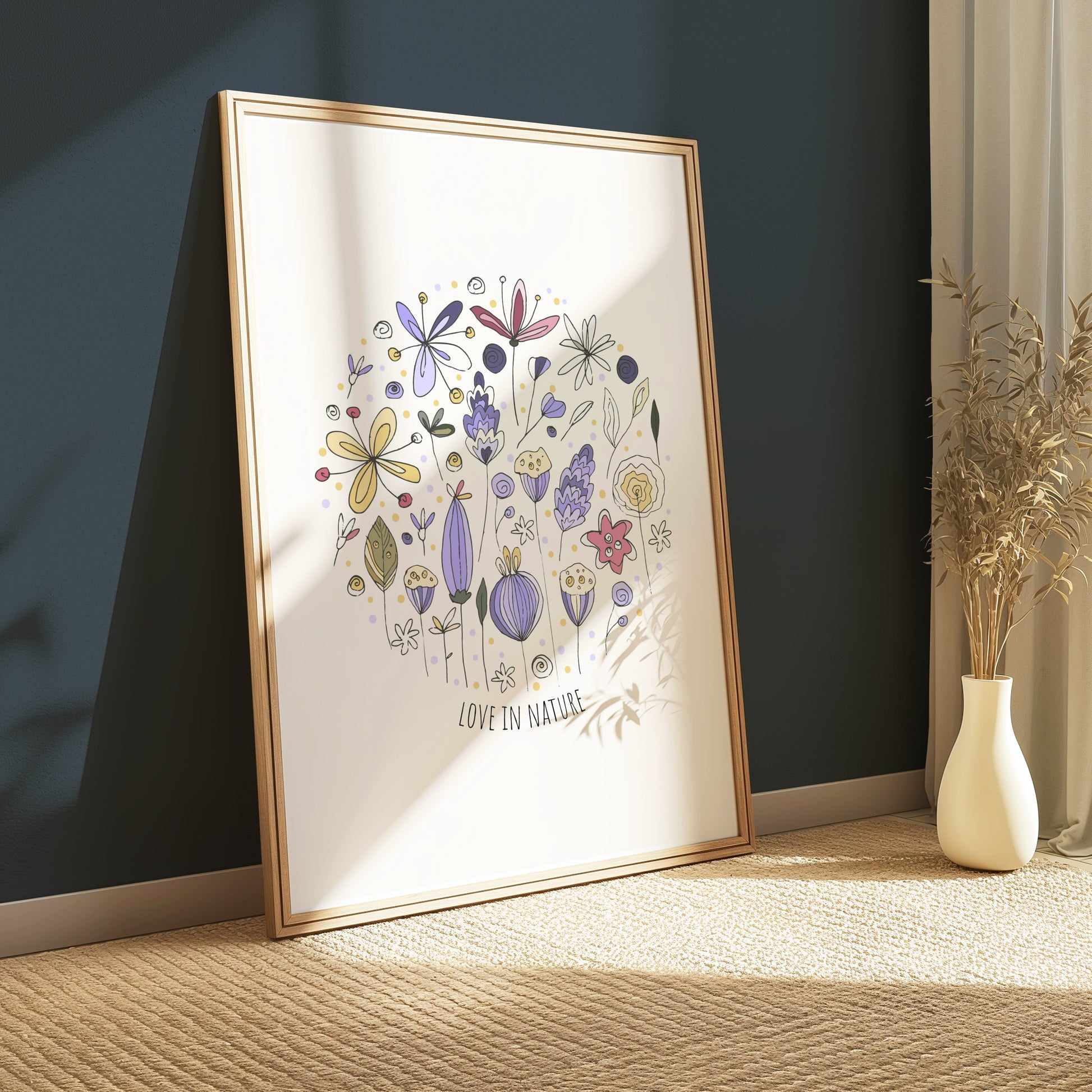 Premium Poster of Love In Nature Floral Illustration Artwork Posters