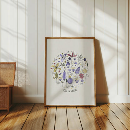 Premium Poster of Love In Nature Floral Illustration Artwork Posters