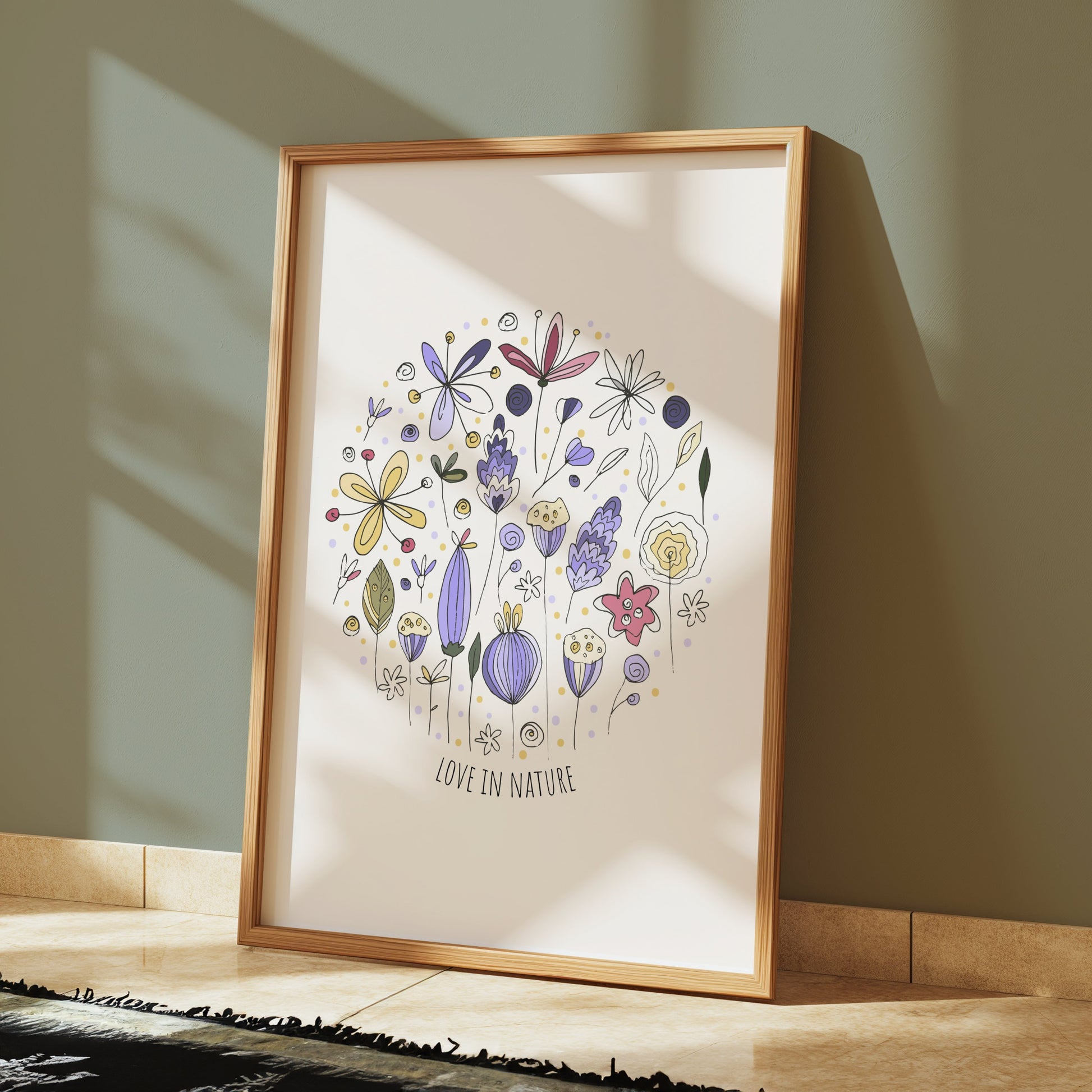 Premium Poster of Love In Nature Floral Illustration Artwork Posters