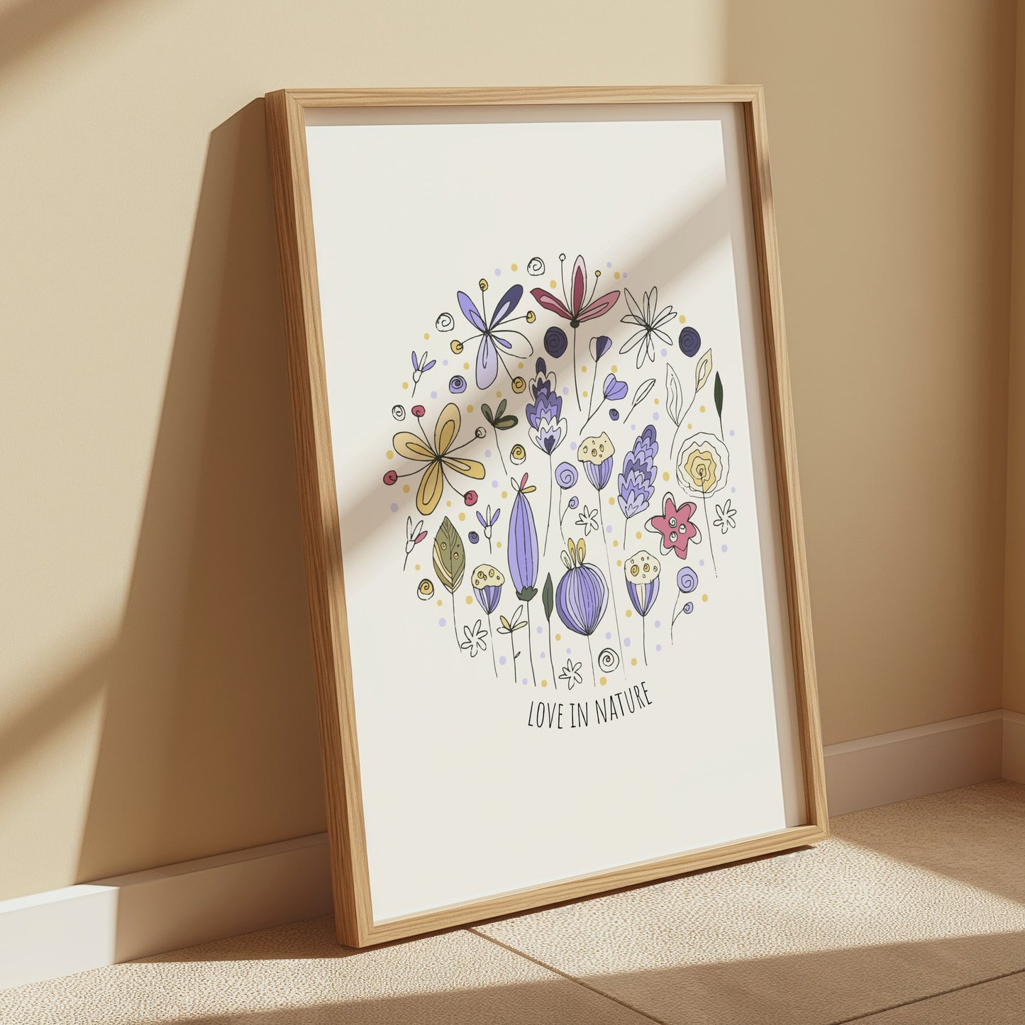 Premium Poster of Love In Nature Floral Illustration Artwork Posters