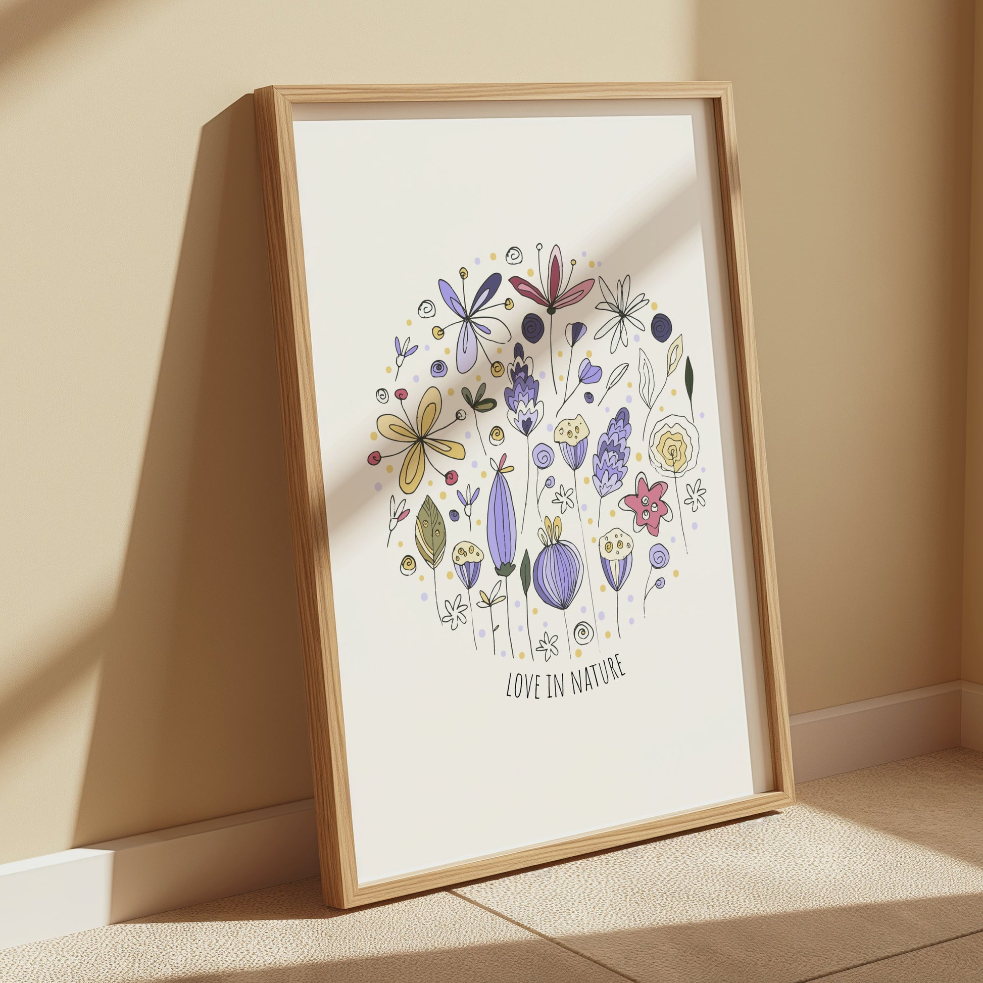 Premium Poster of Love In Nature Floral Illustration Artwork Posters