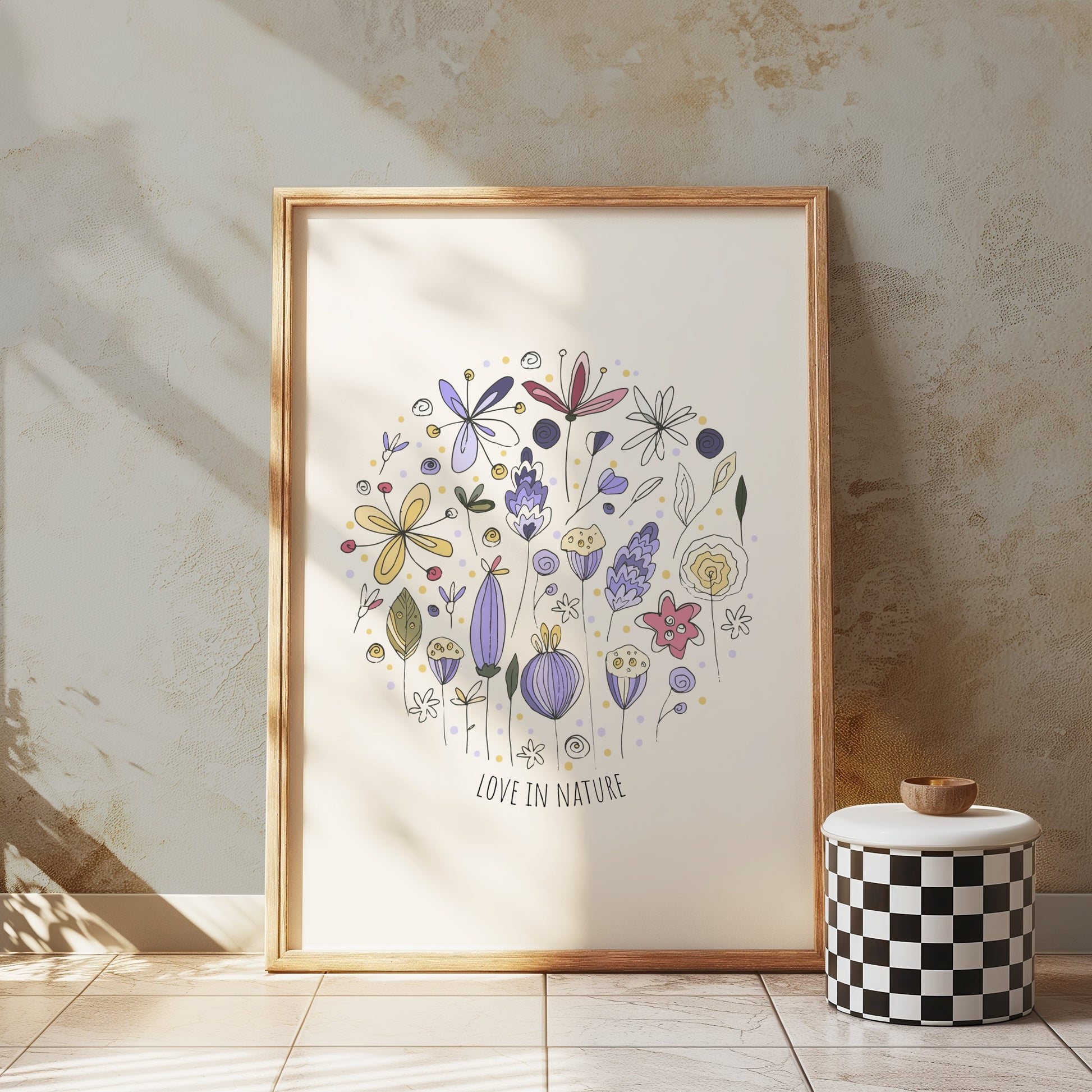 Premium Poster of Love In Nature Floral Illustration Artwork Posters
