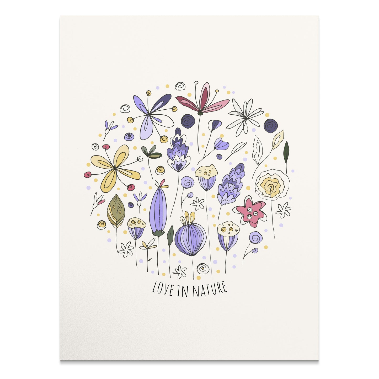 Premium Poster of Love In Nature Floral Illustration Artwork Posters