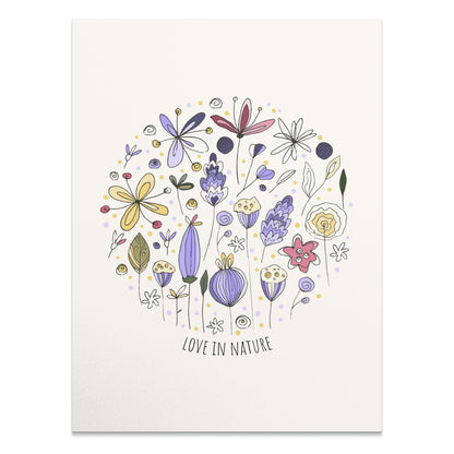 Premium Poster of Love In Nature Floral Illustration Artwork Posters