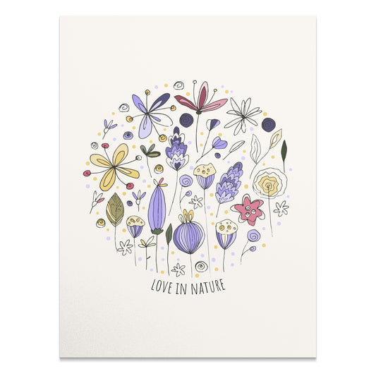 Premium Poster of Love In Nature Floral Illustration Artwork Posters