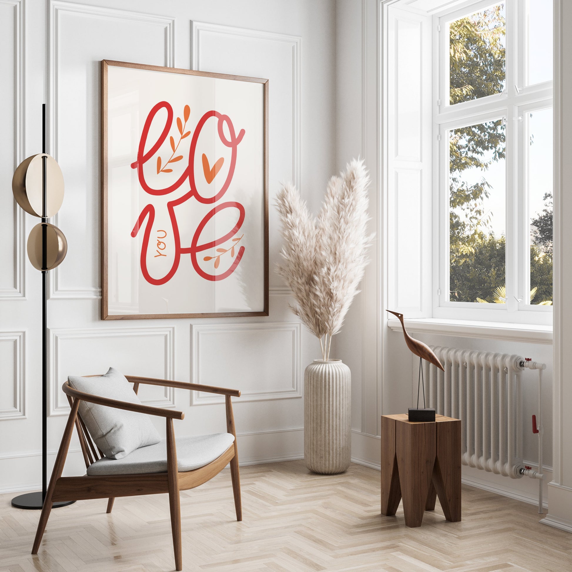 Premium Poster of Love You Poster with Beautiful Red Typography Posters