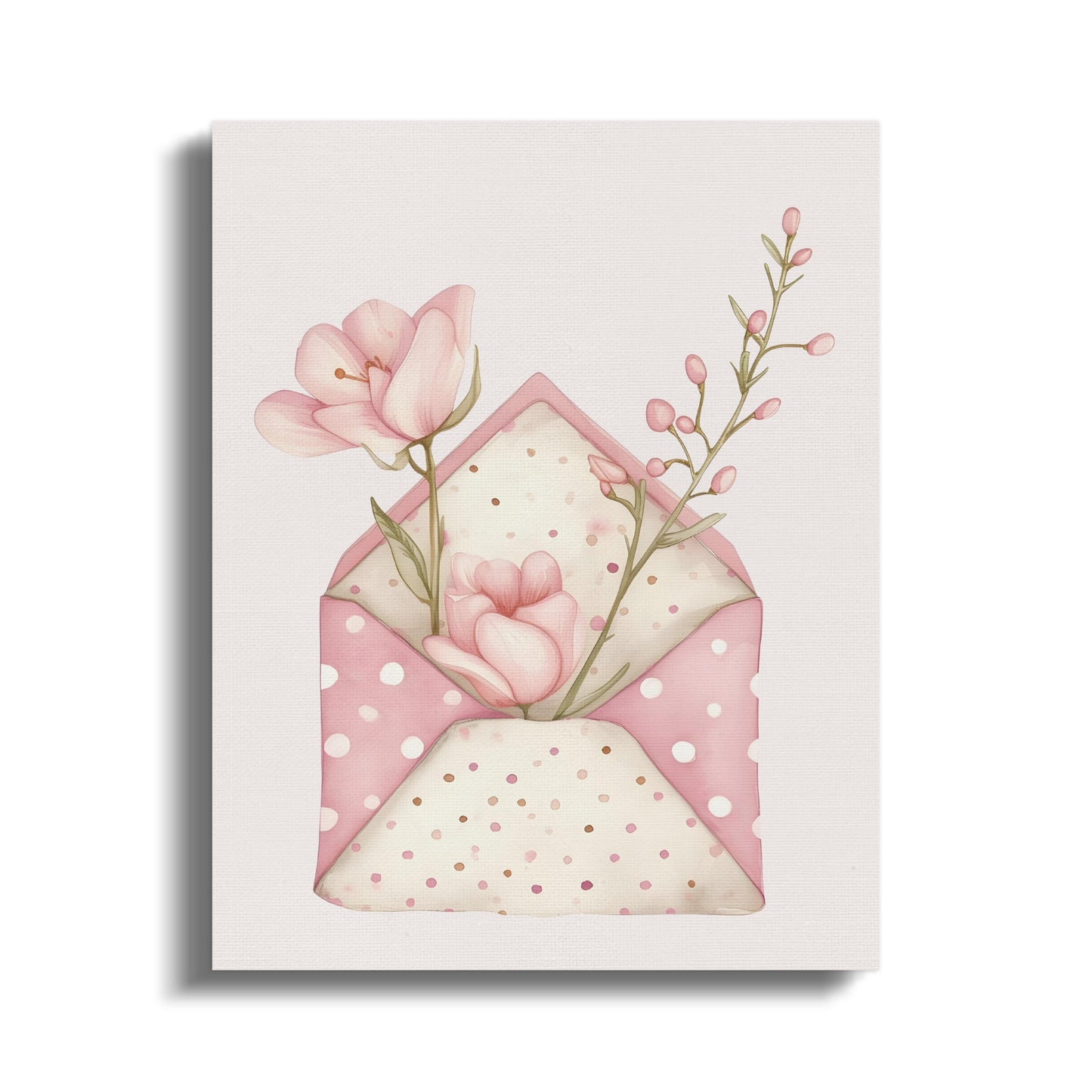 Premium Poster of Lovely Envelope with Flowers Nursery Wall Art Canvas Wraps