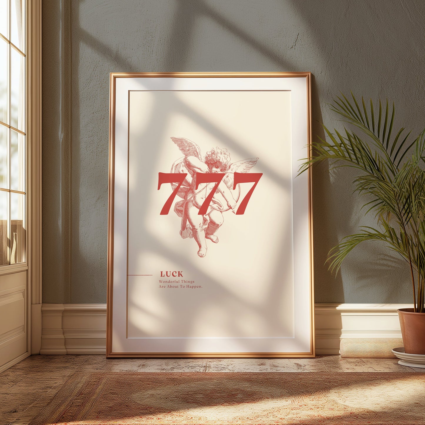 Premium Poster of Luck 777 Angel Illustration Inspirational Posters
