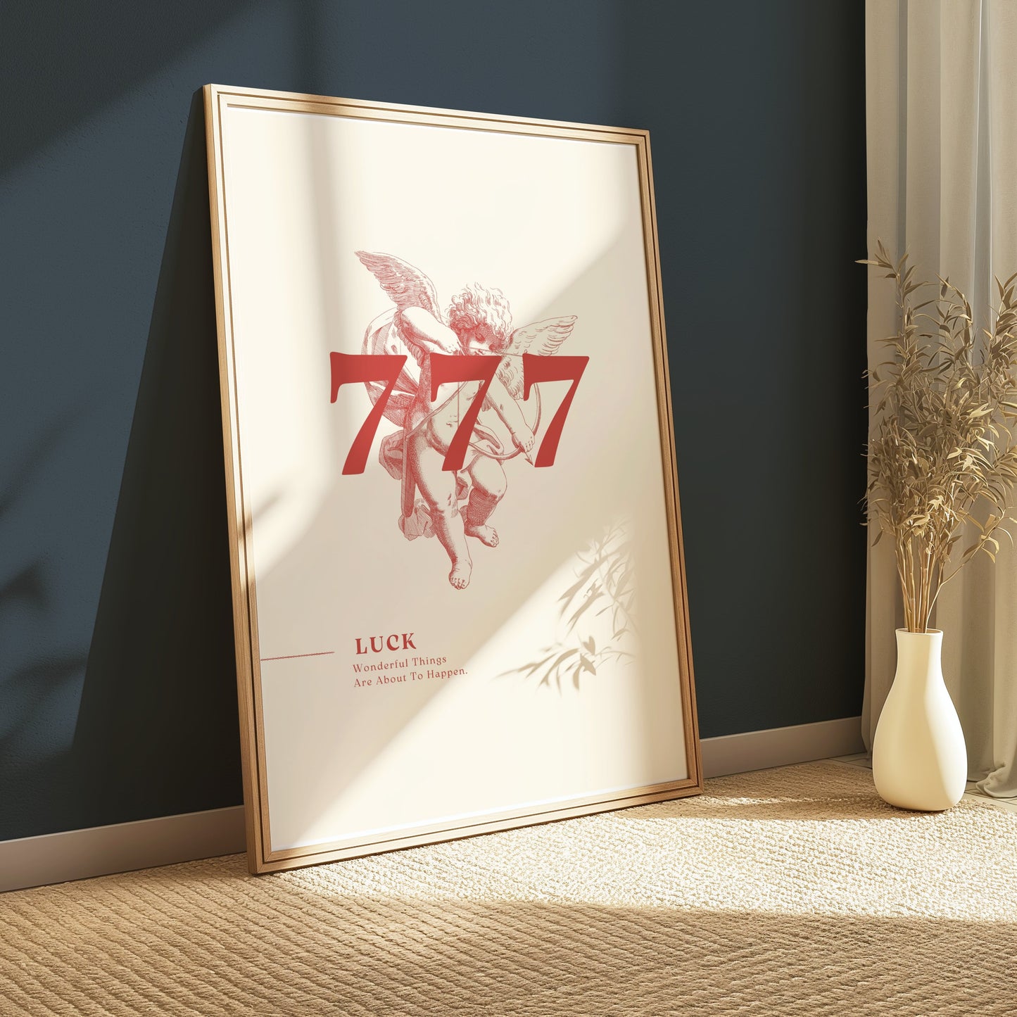 Premium Poster of Luck 777 Angel Illustration Inspirational Posters