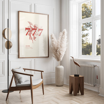 Premium Poster of Luck 777 Angel Illustration Inspirational Posters