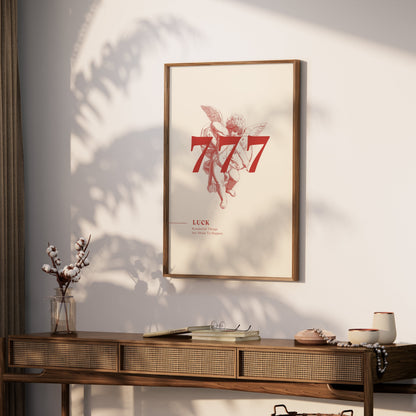 Premium Poster of Luck 777 Angel Illustration Inspirational Posters