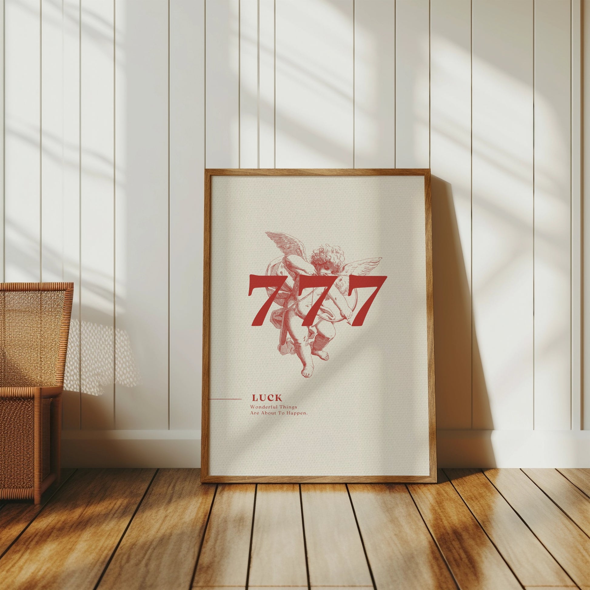 Premium Poster of Luck 777 Angel Illustration Inspirational Posters