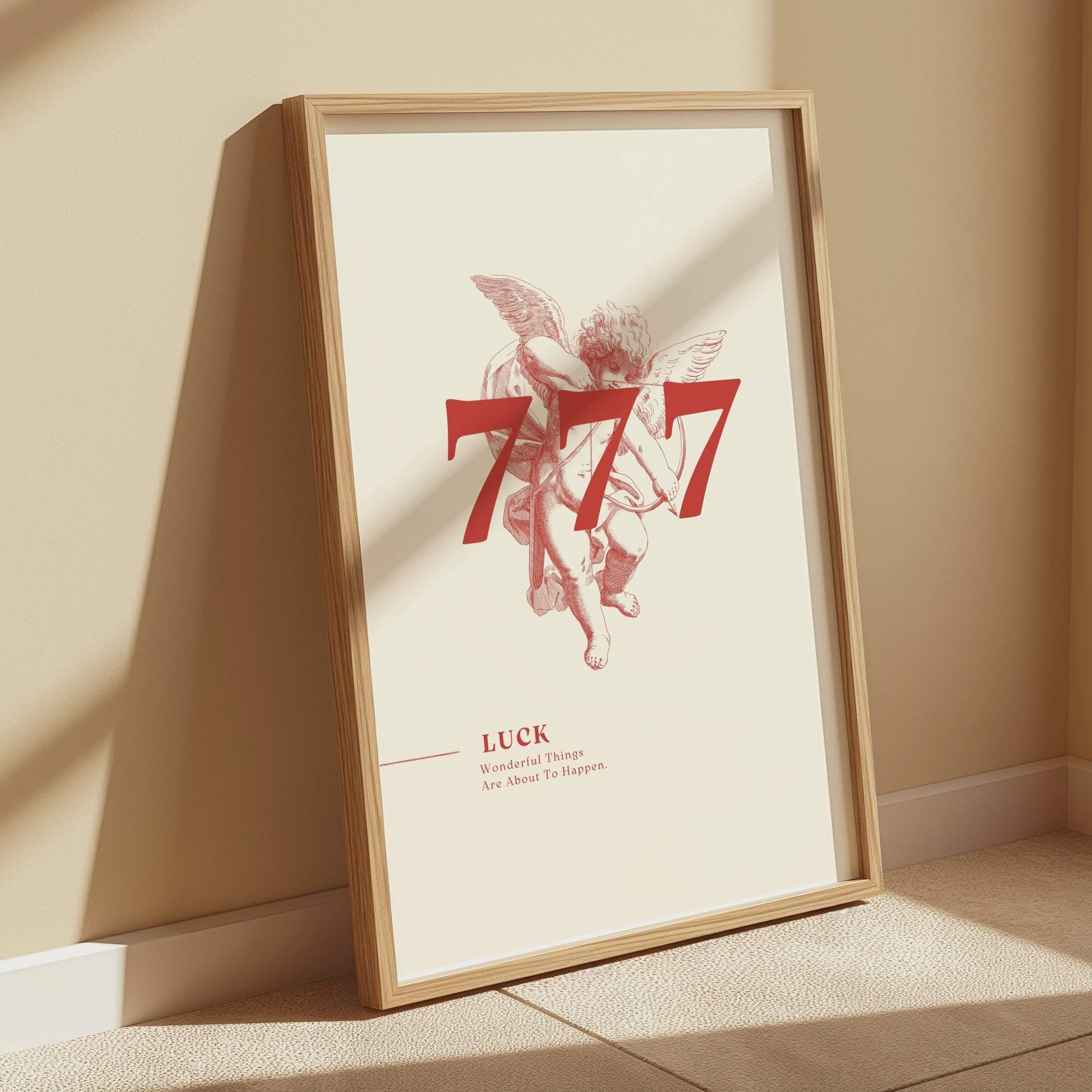 Premium Poster of Luck 777 Angel Illustration Inspirational Posters