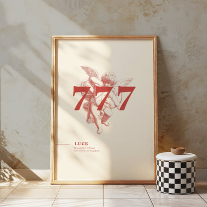 Premium Poster of Luck 777 Angel Illustration Inspirational Posters